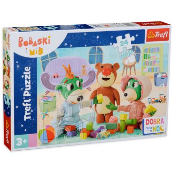 Puzzle Trefl din 24 maxi piese - Jocuri înainte de culcare, familia Treflik