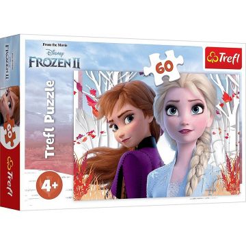 Puzzle Trefl din 60 de piese - Lumea fermecata a Annei si Elsei