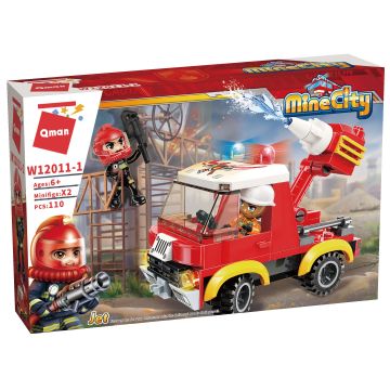 Set constructie Qman Mine City - Camion de pompieri