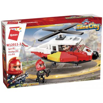 Set constructie Qman Mine City - Elicopter de salvare
