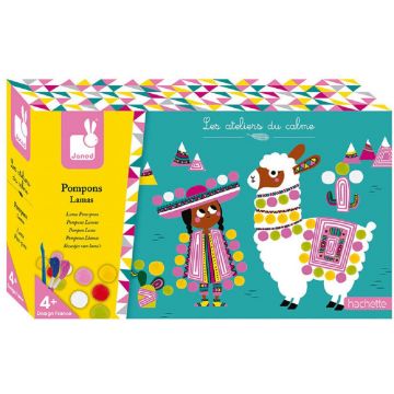 Set creativ Janod - Lama cu  pom-pom