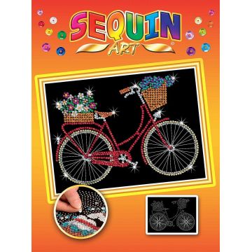 Set creativ KSG Crafts Sequin Art Gorjuss - Arta cu paiete, Bicicleta