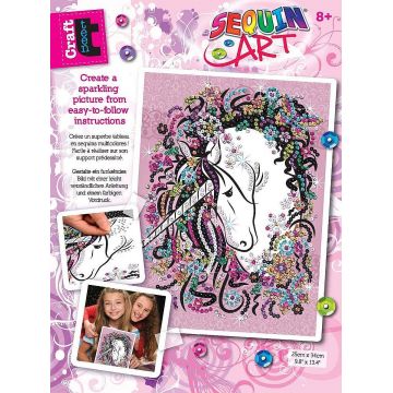 Set creativ KSG Crafts Sequin Art Gorjuss - Arta cu paiete, Unicorn