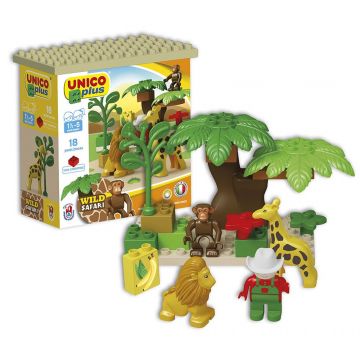Set de constructii Unico Plus - SAfari, 18 piese