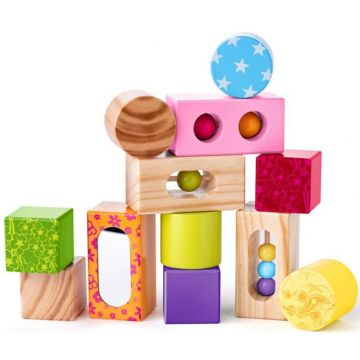 Set de construit pentru bebelusi Niny - Din lemn