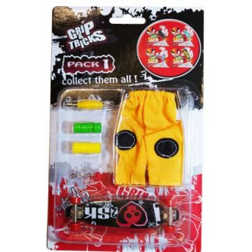 Set jucarii pentru degete Grip&Trick - Long Board, negru