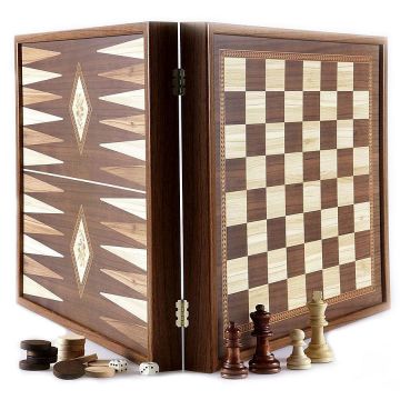 Set sah si table Manopoulos - Culoare wenge, 41 x 41 cm