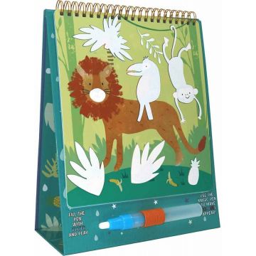 Carduri magice coloreaza cu apa Floss&Rock - Jungla,  6 buc.