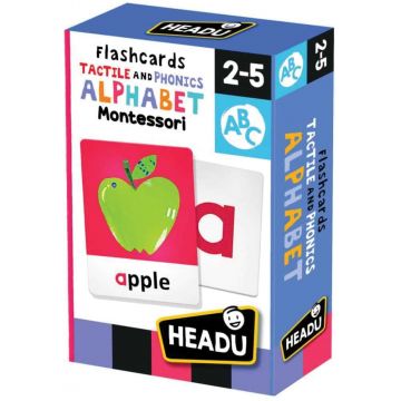 Carti flash educative Headu Montessori - Cu alfabet tactil si fonetic
