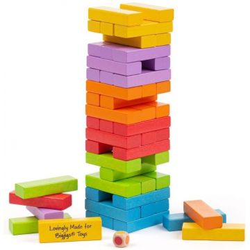 Jucarie din lemn Bigjigs - Turnul de echilibru, multicolora