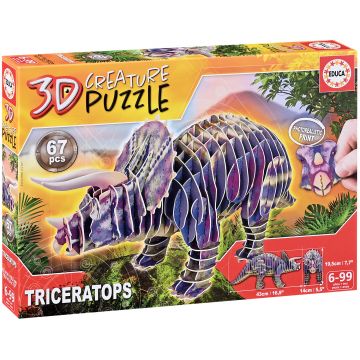 Puzzle 3D Educa de 67 piese - Triceraptor