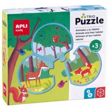 Puzzle Apli - Trio, Animalele in mediul lor natural