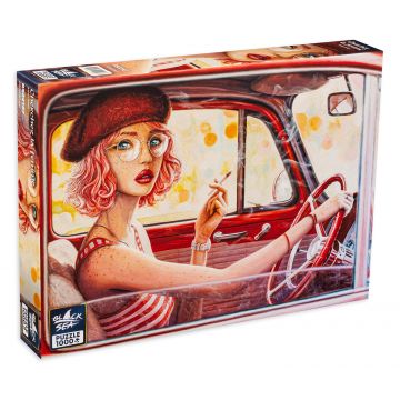 Puzzle Black Sea din 1000 de piese - Fata roz, Adrian Borda