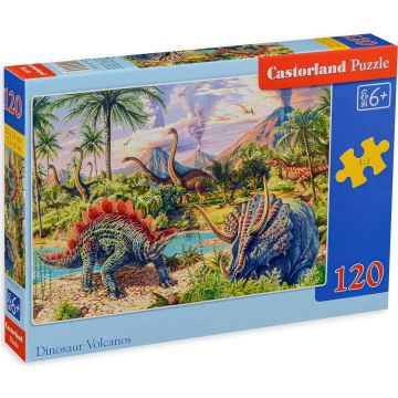 Puzzle Castorland din 120 de piese - Dinosaur Volcanos