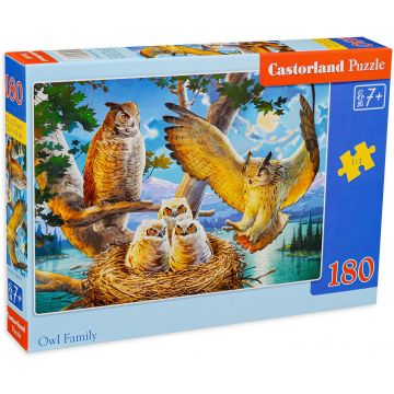 Puzzle Castorland din 180 de piese - Owl Family