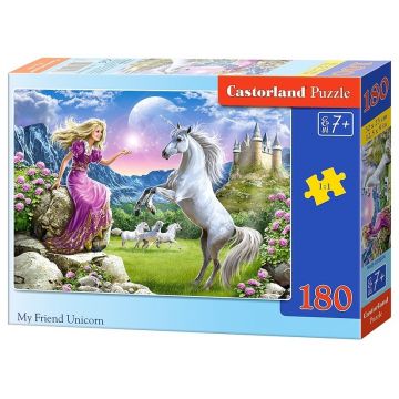 Puzzle Castorland din 180 de piese - Prietenul meu unicorn