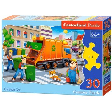 Puzzle Castorland din 30 de piese - Camion de gunoi