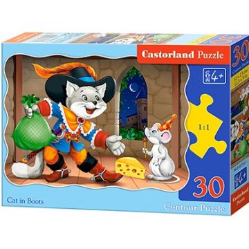 Puzzle Castorland din 30 de piese - Motanul incaltat