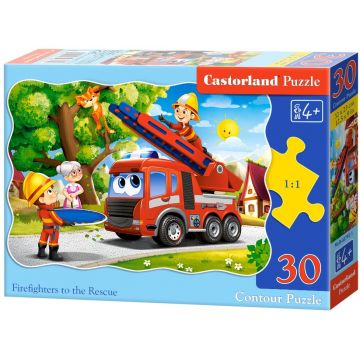 Puzzle Castorland din 30 de piese - Pompierii la datorie