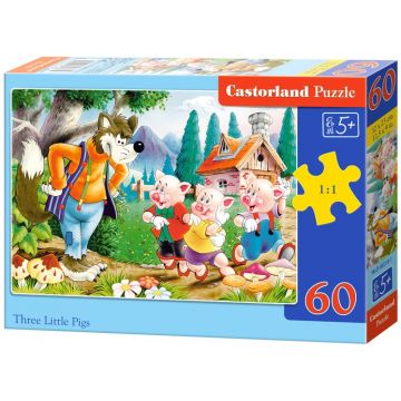 Puzzle Castorland din 60 de piese - Cei trei purcelusi
