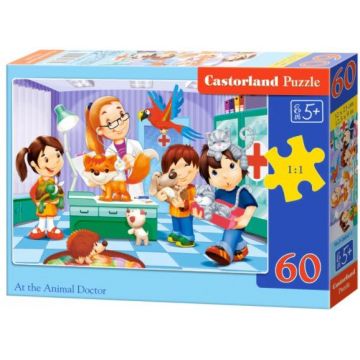 Puzzle Castorland din 60 de piese - La veterinar