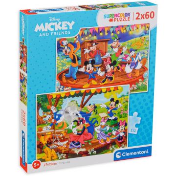 Puzzle Clementoni din 2 x 60 de piese - Mickey and Friends