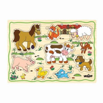 Puzzle cu manere Woody - Fermă