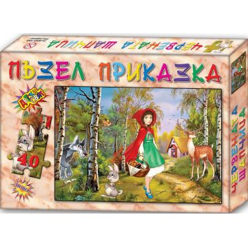 Puzzle cu poveste din 40 de piese - Scufița Roșie