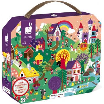 Puzzle de observatie pentru copii Janod - Povesti, 24 piese