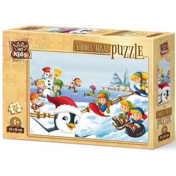 Puzzle din lemn Art Puzzle de 25 piese - Distractie de iarna