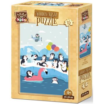 Puzzle din lemn Art Puzzle de 25 piese - Pinguini dragalasi