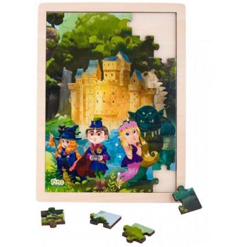 Puzzle din lemn de 48 piese Pino Povesti - Castel