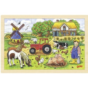 Puzzle din lemn Goki - Ferma lui Millers