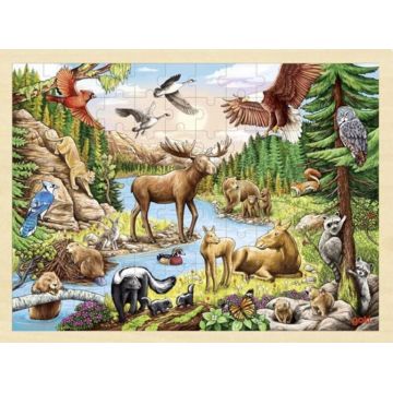 Puzzle din lemn Goki - Stepa nord-americana