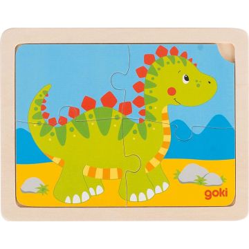 Puzzle din lemn pentru copii Goki - Dinosaur