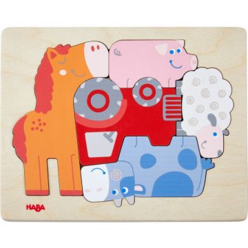 Puzzle din lemn pentru copii Haba - Animale de companie