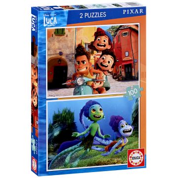 Puzzle Educa din 2 x 100 de piese - Aventurile de vara ale lui Luca