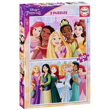 Puzzle Educa din 2 x 100 de piese - Printese Disney