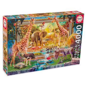 Puzzle Educa din 4000 de piese - Savana prinde viata