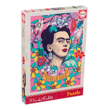 Puzzle Educa din 500 de piese - Traieste-ti viata, Frieda Kahlo