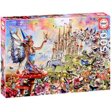 Puzzle Educa din 500 de piese - Zana si fluturi