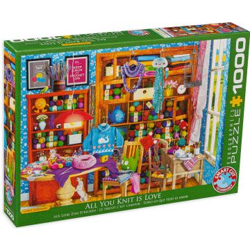 Puzzle Eurographics din 1000 de piese - All you Knit is Love