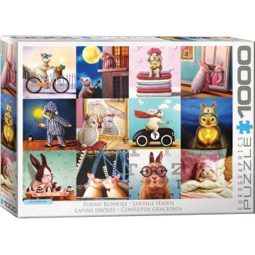 Puzzle Eurographics din 1000 de piese - Iepurasi veseli