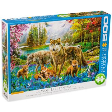 Puzzle Eurographics din 500 XXL de piese - Familie de lupi