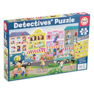 Puzzle-ghicitoare Educa din 50 de piese - Detectivii în oraș