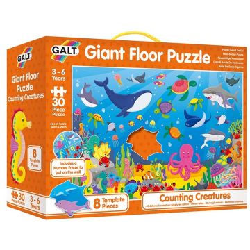 Puzzle gigant pentru podea 30 piese Galt - Invata sa numeri cu animalele marine