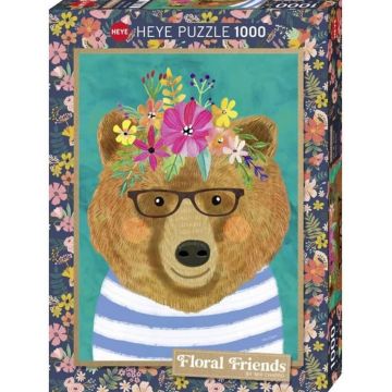 Puzzle Heye din 1000 de piese - Ursul cu flori