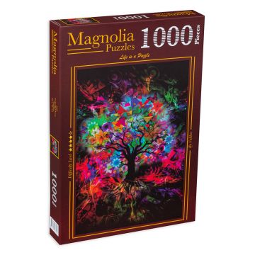 Puzzle Magnolia din 1000 de piese - Arbore colorat