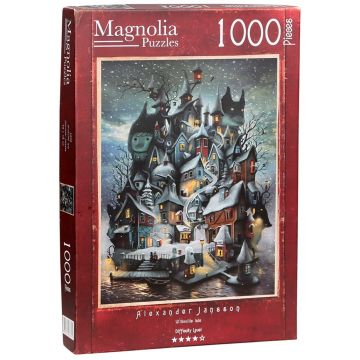 Puzzle Magnolia din 1000 de piese - Casute de iarna