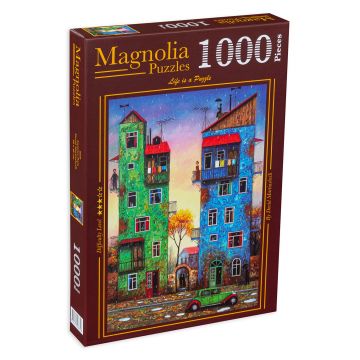 Puzzle Magnolia din 1000 de piese - Cladiri colorate